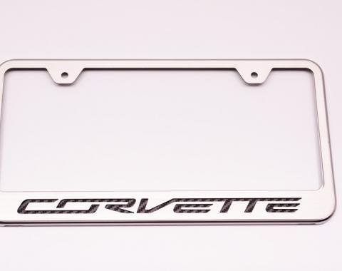 Custom C7 Corvette Stingray License Plate Frame with "Corvette" Lettering