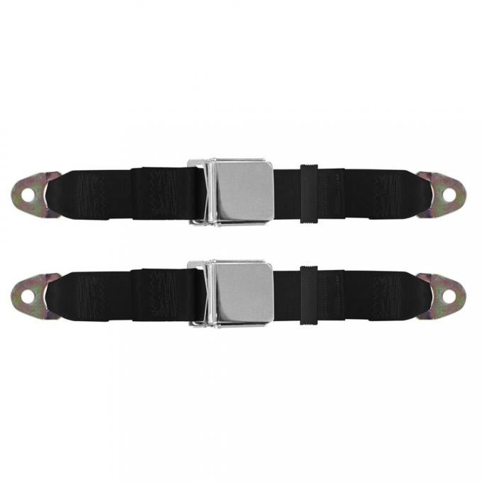 Seatbelt Solutions 1963-1967 Corvette Universal Lap Belt with Chrome Lift Latch, Pair