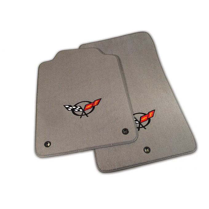 Corvette Mats, Gray Tru-Vette with C5 Logo (88), 1997-2004