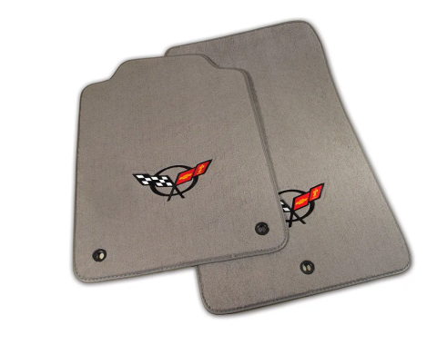 Corvette Mats, Gray Tru-Vette with C5 Logo (88), 1997-2004