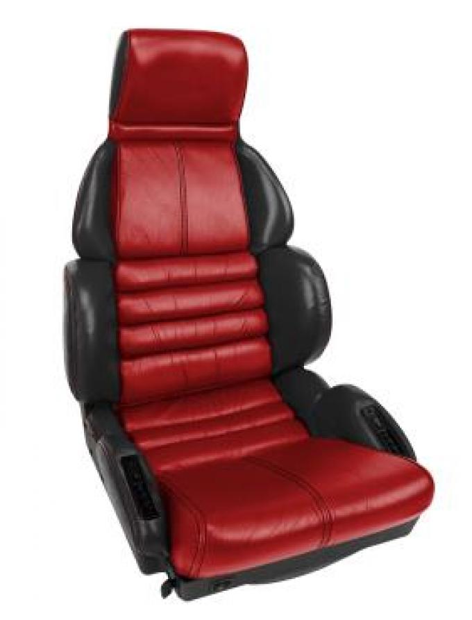 CA 1991-1992 Chevrolet Corvette Custom 100% Leather Seat Covers Sport Black & Red 44240