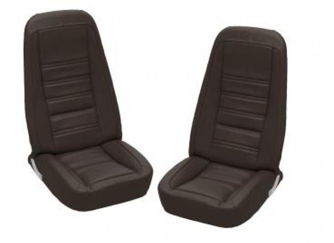 CA 1976-1978 Chevrolet Corvette Embroidered Leather Seat Covers 100% Leather 419855E | 76-78 Dark Brown