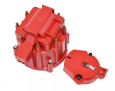 Corvette HEI Distributor Cap and Rotor, Red, 1975-1991